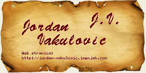 Jordan Vakulović vizit kartica